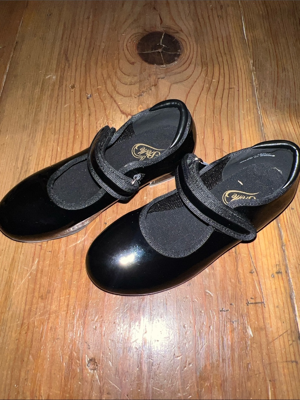 Stelle Girls' Black Patent Mary Jane Tap Dress Shoes Sz 11